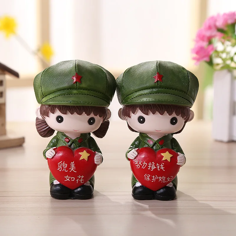 Wall shelf decoration small ornaments new home bedroom furnishings warm and lovely couple dolls