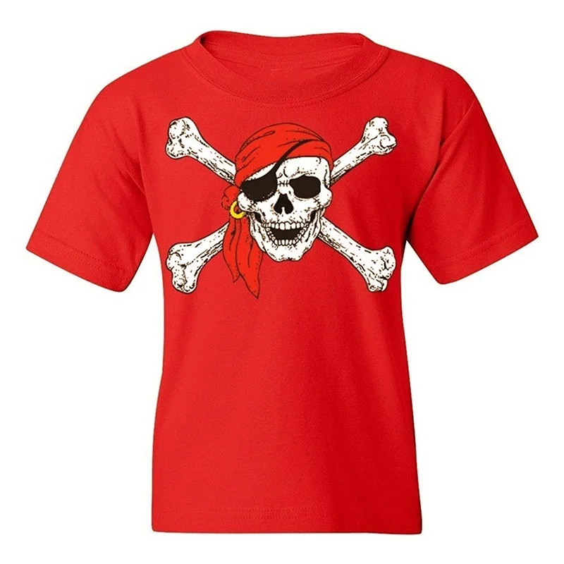

Skull & Crossbones Youth's T-Shirt Pirate Flag Shirts Harajuku Stranger Things