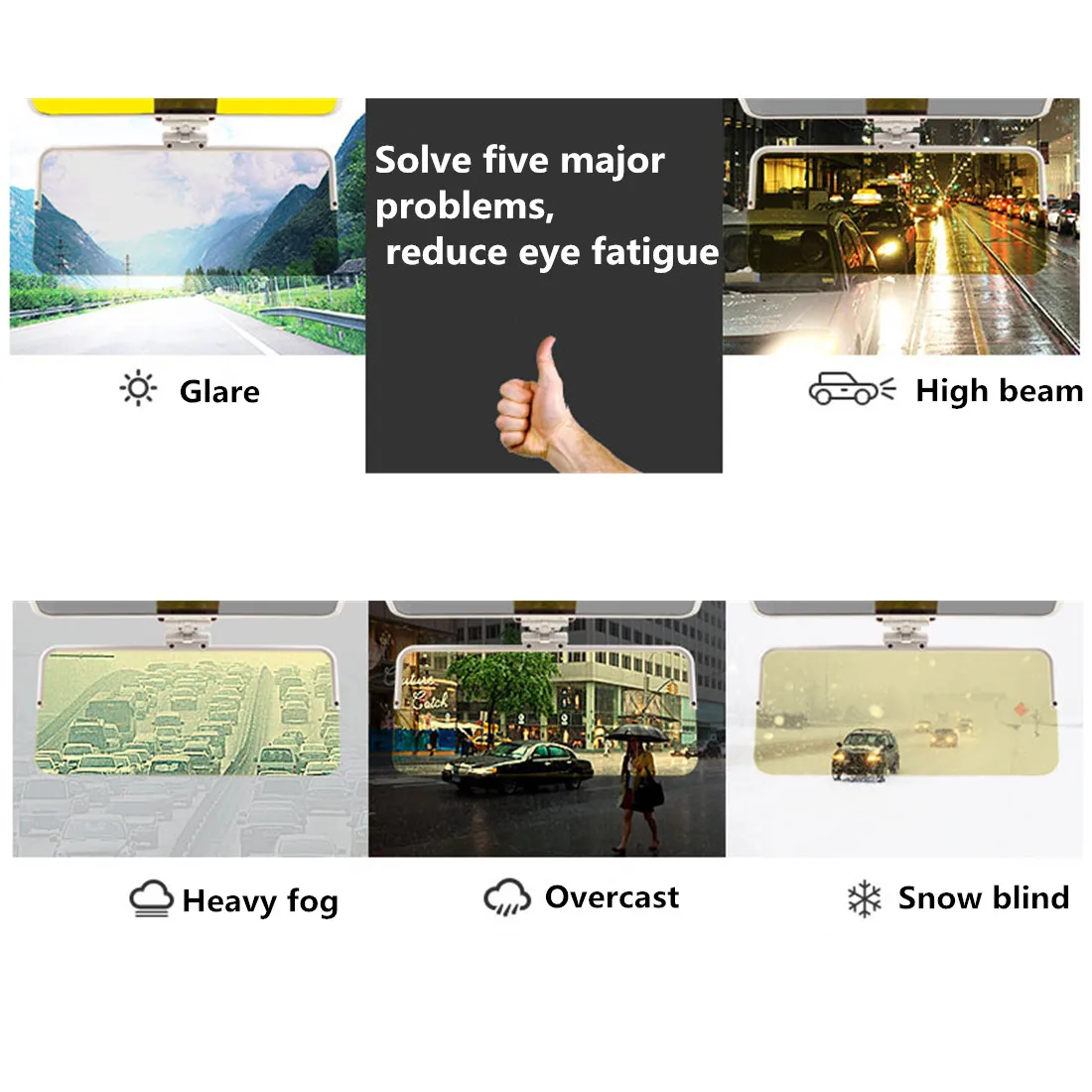 Солнцезащитный козырек для автомобиля дневной и ночной солнцезащитный 2 в 1