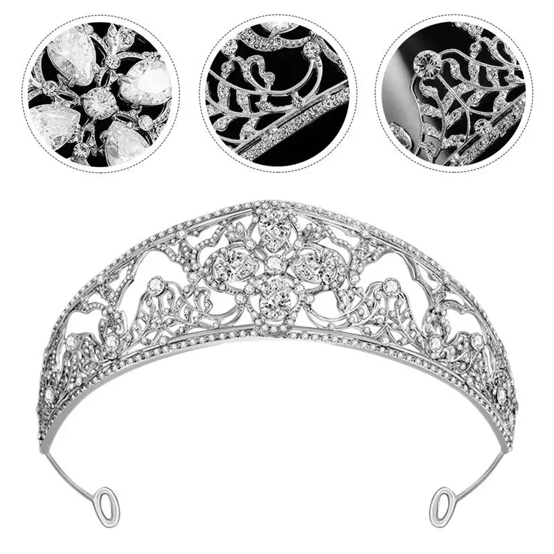 

1pc Elegant Shiny Rhinestone Headdress Hair Jewelry Hair Hoops Bride Headdress Wedding Headdress