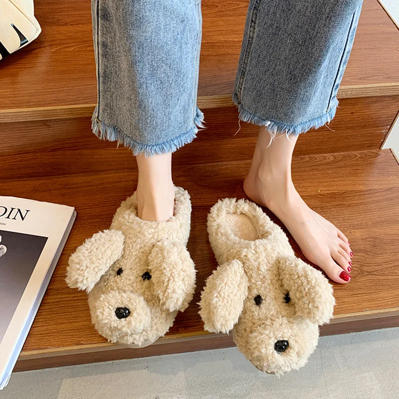 

Women Winter Home Slippers Animal Cute Cartoon Shoes Soft Winter Warm House Slippers Comfort Indoor Bedroom Plush Slippers