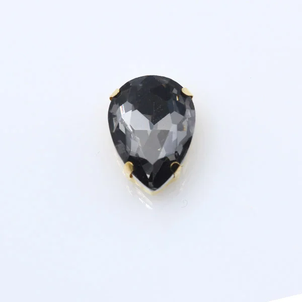 black diamond Все размеры каплевидные Пришивные граненые Хрустальные стеклянные каменные Швейные Стразы драгоценные камни Золотая основа пряжка 4 бусины с отверстиями Аксессуары для одежды - Цвет: black diamond