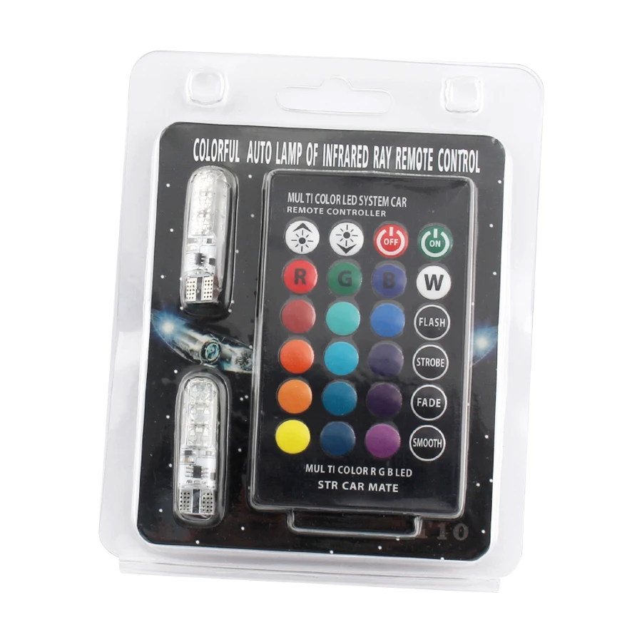 Из 2 предметов светодиодный светильник с RGB светодиодный лампы 12V SMD 5050 сигнальная лампа Клин светильник интерьера в декоративный светильник s для пульта дистанционного управления