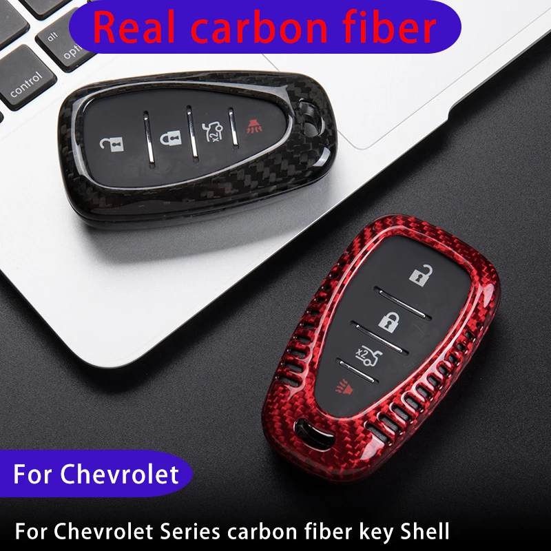 

Чехол для ключа Chevrolet Chevy Camaro Malibu Cruze Spark Volt Bolt Trax Sonic 2016-2020, модифицированный чехол для ключа из углеродного волокна
