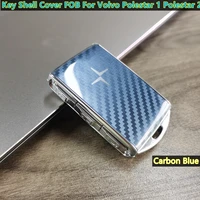 blue replacement zinc alloy metal frame remote control refit modification key shell cover fob for volvo polestar 1 polestar 2