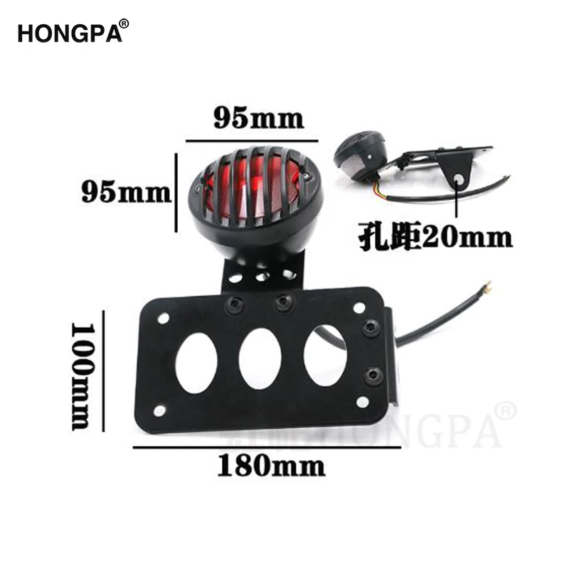 Черный мотоцикл боковое Крепление задний Светильник w/номерной знак кронштейн