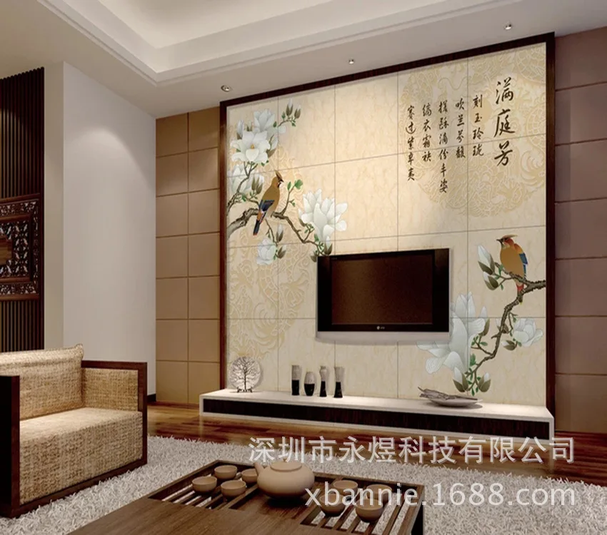 Mantingfang цветы и птицы цветные скульптурные Настенные обои Гостиная Диван ТВ фон