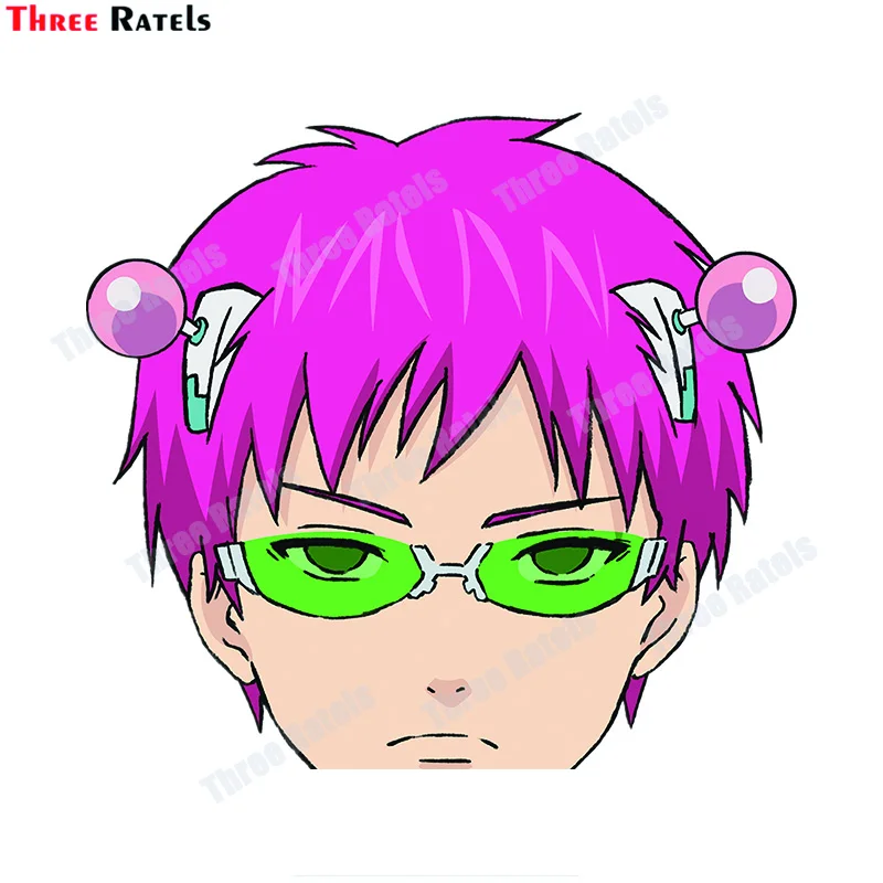 

Виниловые автомобильные наклейки Three Ratels A417, наклейка с окклюзией, водонепроницаемое украшение для Saiki K Peeker, автомобильные аксессуары