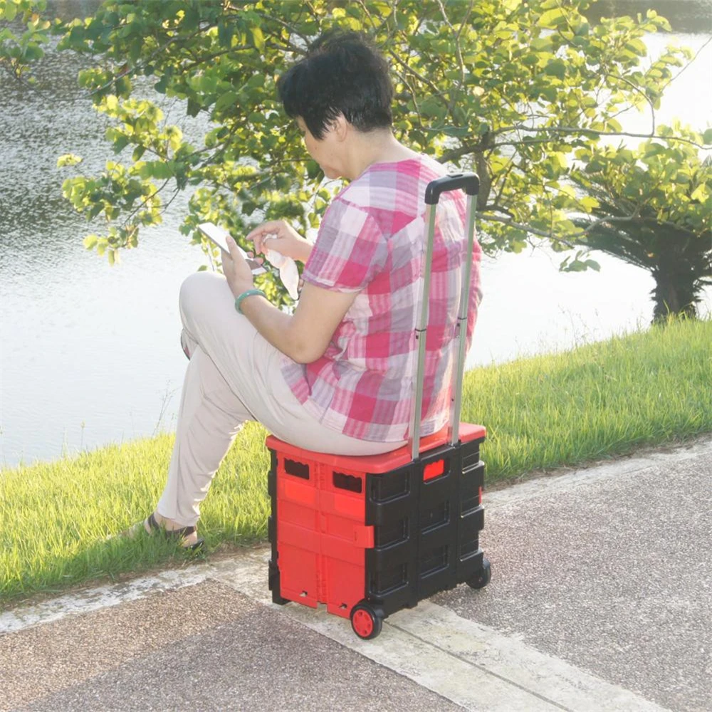 B-LIFE складная тележка Портативный прокатки ящик Тележка ручная с корзина для