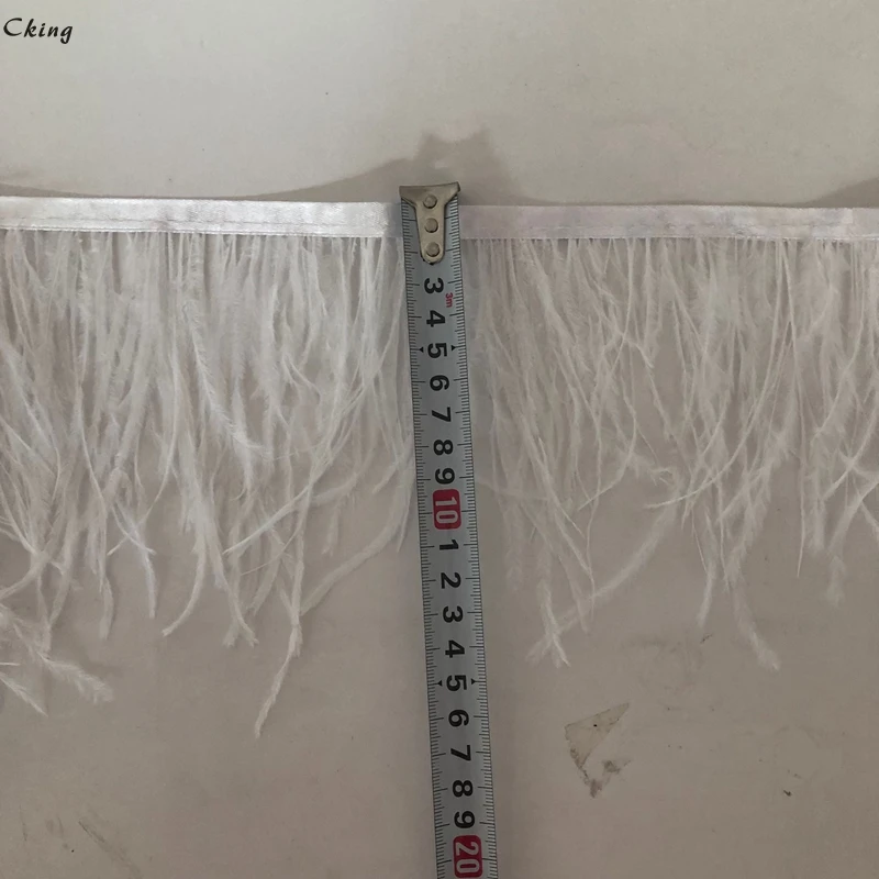 

10 Meters ostrich feather Trims clothing needlework DIY 10-15cm natural white feathers for Crafts Sewing DIY dresses decoration