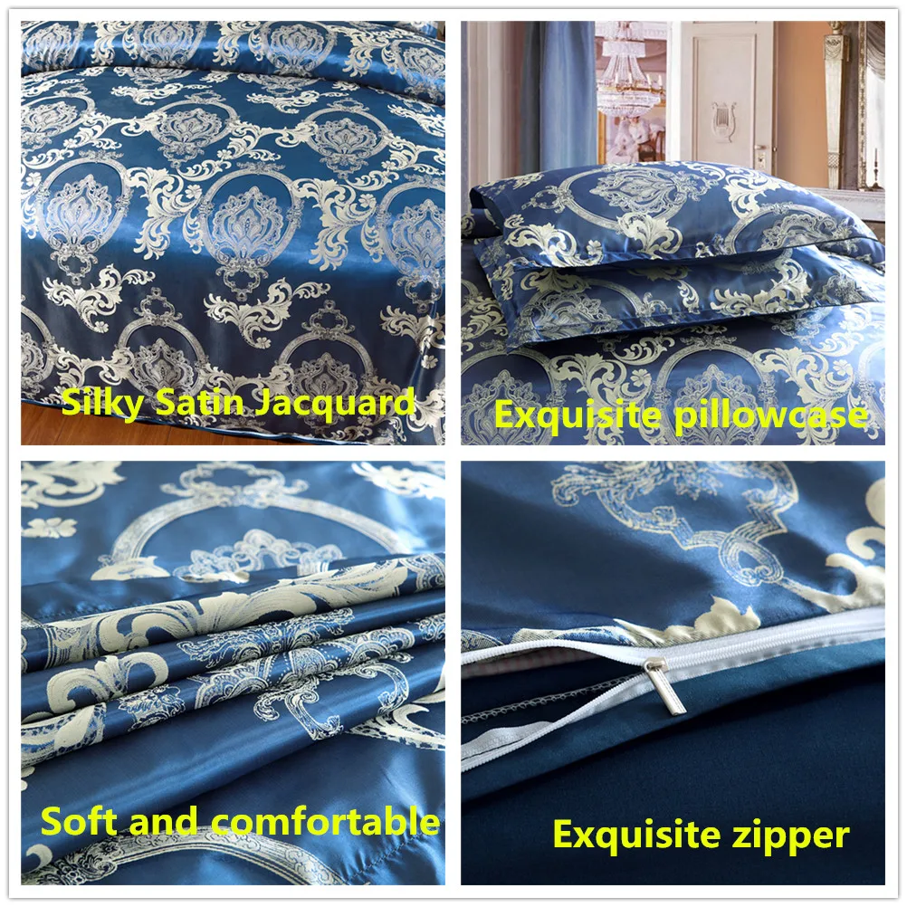 Комплект роскошного шелковистого атласного постельного белья наволочка