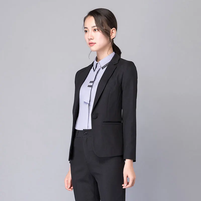

Slim professional business suit feminino mujer blazer office black plus size blazer women suit office lady cotton regular