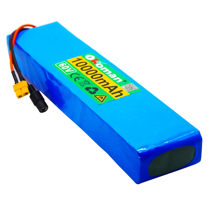 60V 16S2P 10Ah 18650 Li-ion Battery Pack 67.2V 10000mAh Ebike Electric bicycle Scooter with BMS 1000Watt bms xt60 plug | Электроника