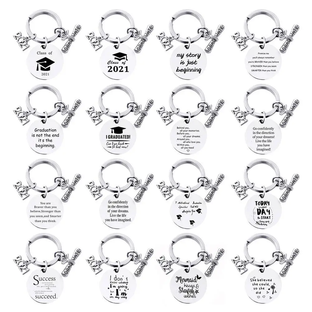 

Модный круглый подарок на выпускной сезон, брелок, ювелирные изделия, стальной брелок 2021, подвеска, ювелирные изделия, брелок унисекс