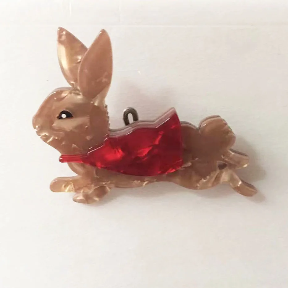

Forest Red Mushroom Acrylic Brooches Pins Little squirrel Rabbit Bunny Brooch Pin Resin Accessory