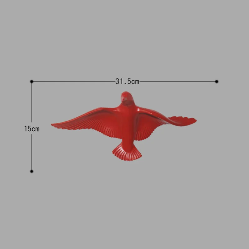 Red D Европейский Креативный резиновый Настенный 3D орнамент в виде чайки, птицы, Настенная Наклейка для гостиной, телевизора, фоновое украшение, подвеска в виде животного - Цвет: Red D