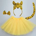 Повязка на голову с ушками животных для женщин и девочек, юбка-пачка, костюм джунглей, тигра, украшение для дня рождения, реквизит для косплея на Пасху