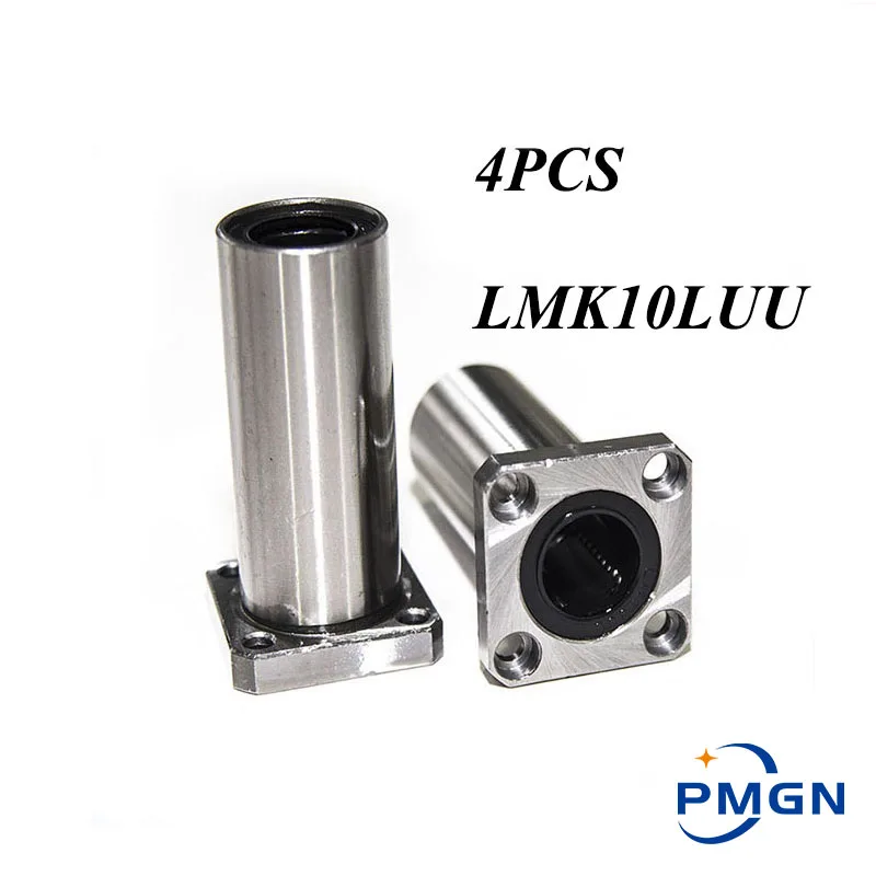 

PMGN 4 pcs LMK10LUU 10mm High quality long type Flange Bearing Linear Bush 3d priter XYZ CNC Parts LMK10L