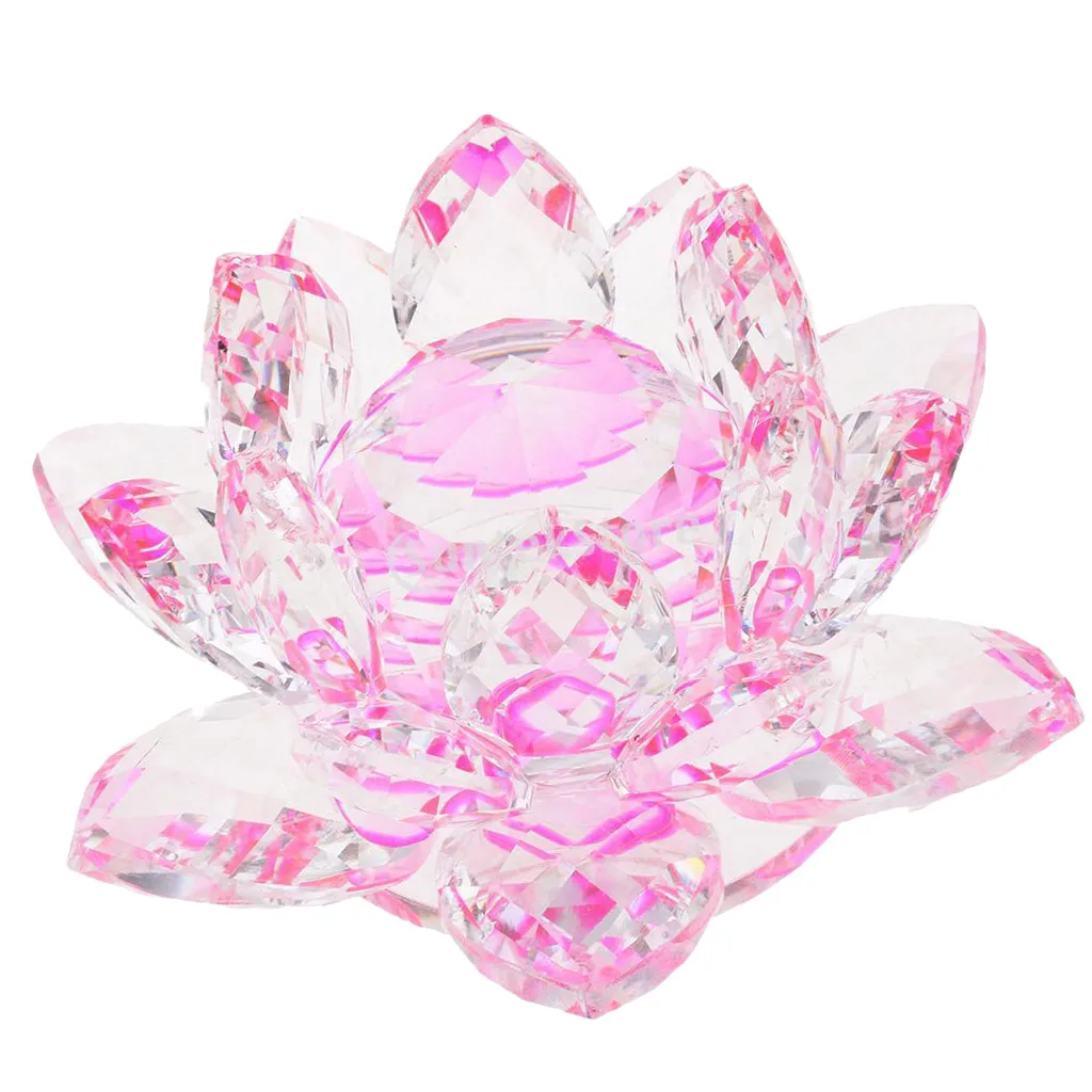 

Crystal Lotus Ornament Crafts Paperweight Glass Lotus Model Wedding Gift