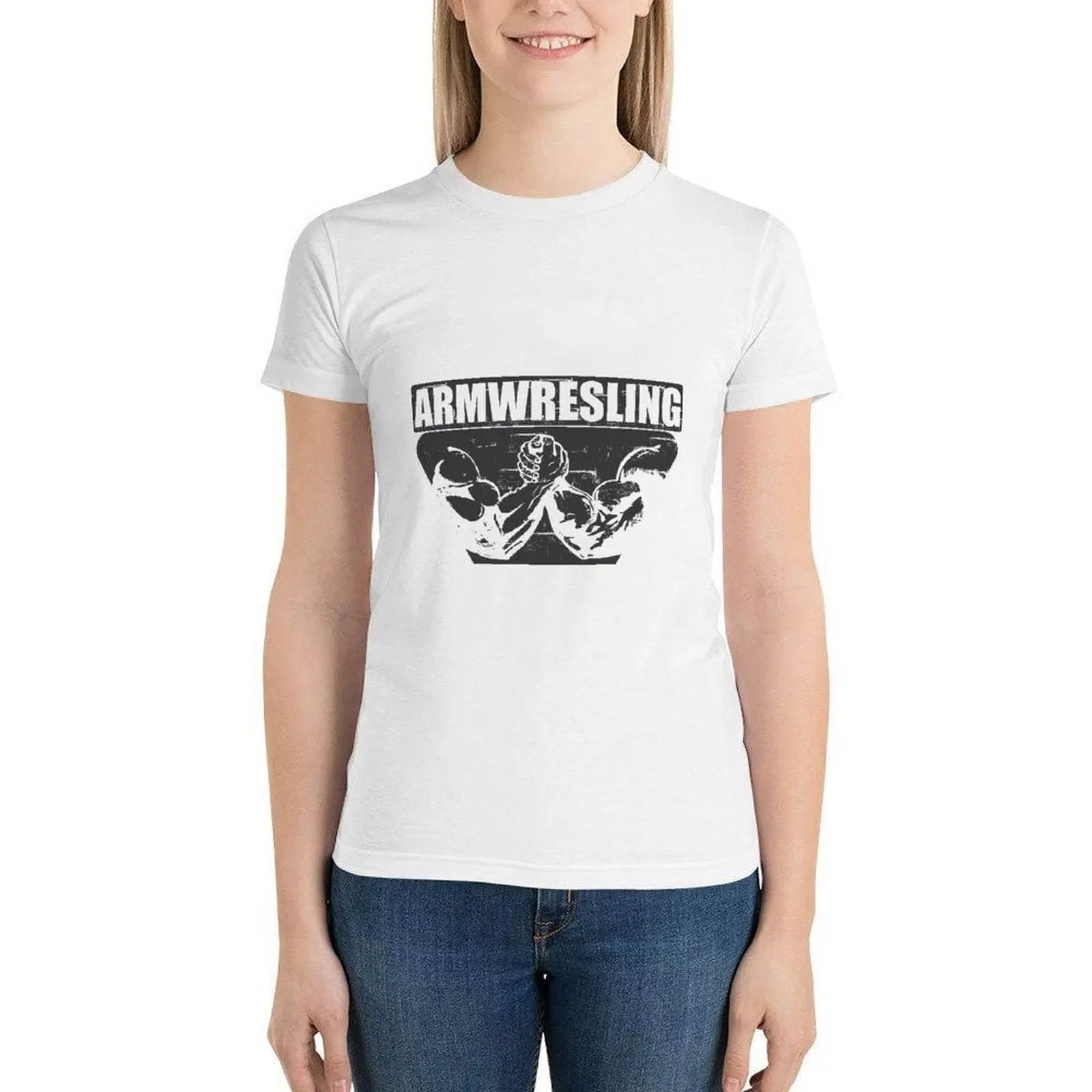 

Женская хлопковая футболка с коротким рукавом и круглым вырезом