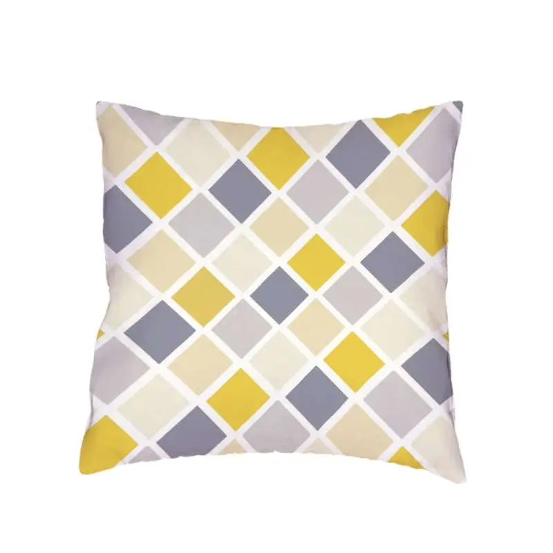 Прямая поставка серый и желтый полосатый геометрический прямоугольный чехол для