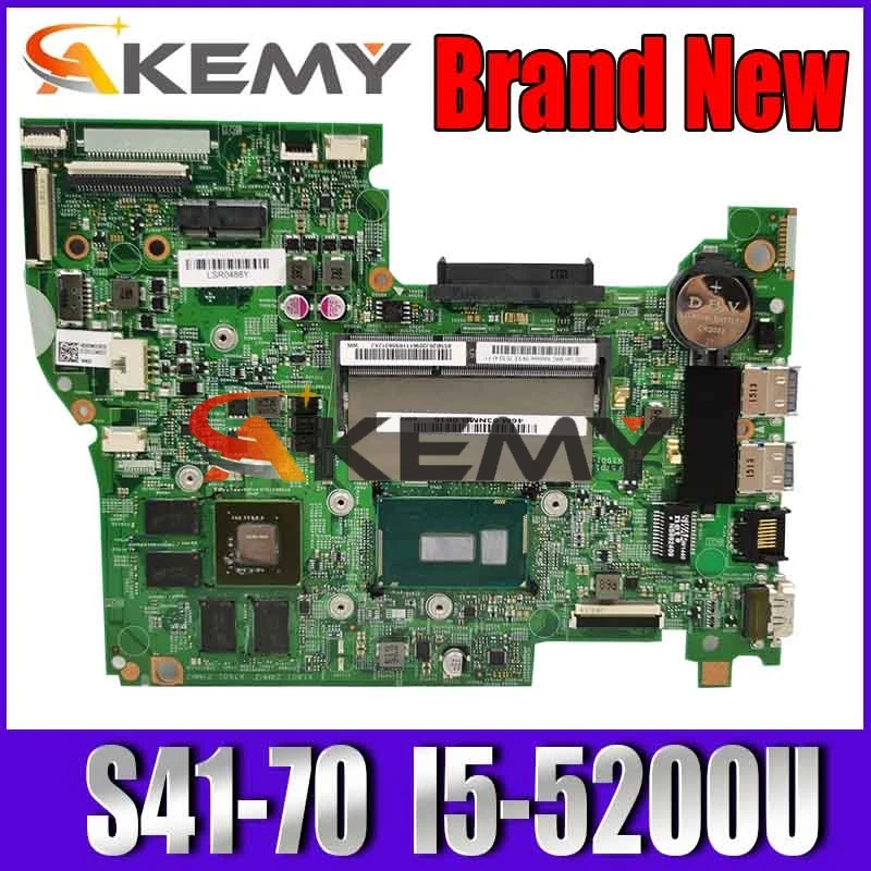 Новинка для For Lenovo S41-70 материнская плата ноутбука I5-5200U DDR3L 2 ГБ 100% полностью