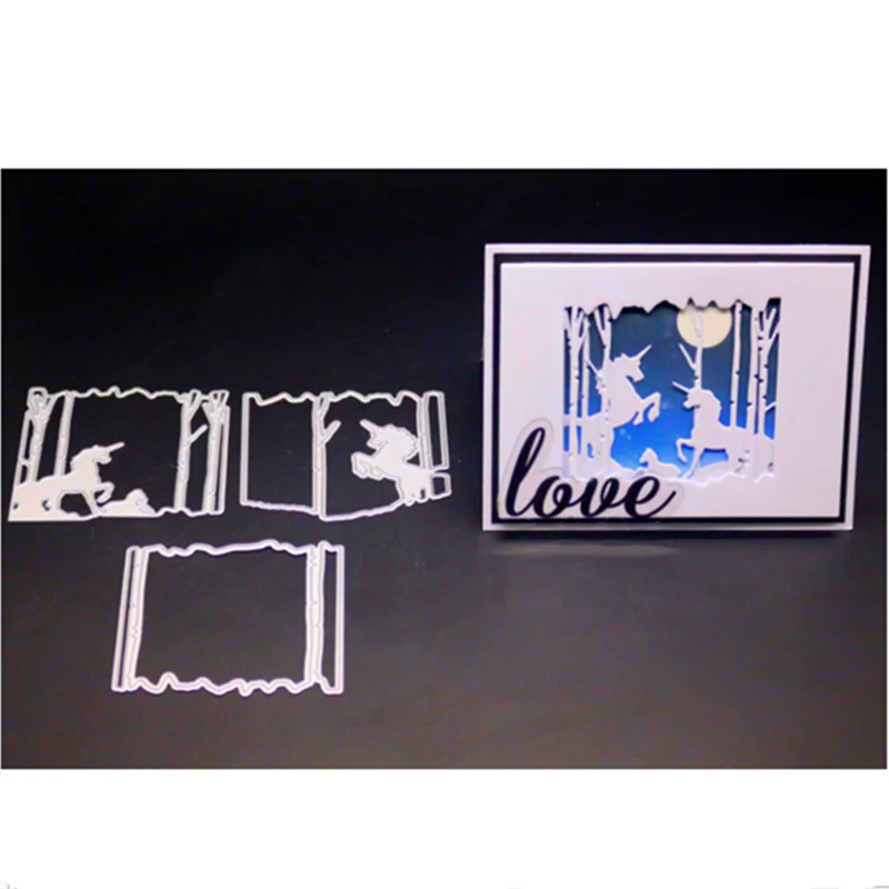 

YINISE SCRAPBOOK Metal Cutting Dies For Scrapbooking Stencils UNICORN DIY Paper Album Cards Making Embossing Die Cuts Cutter