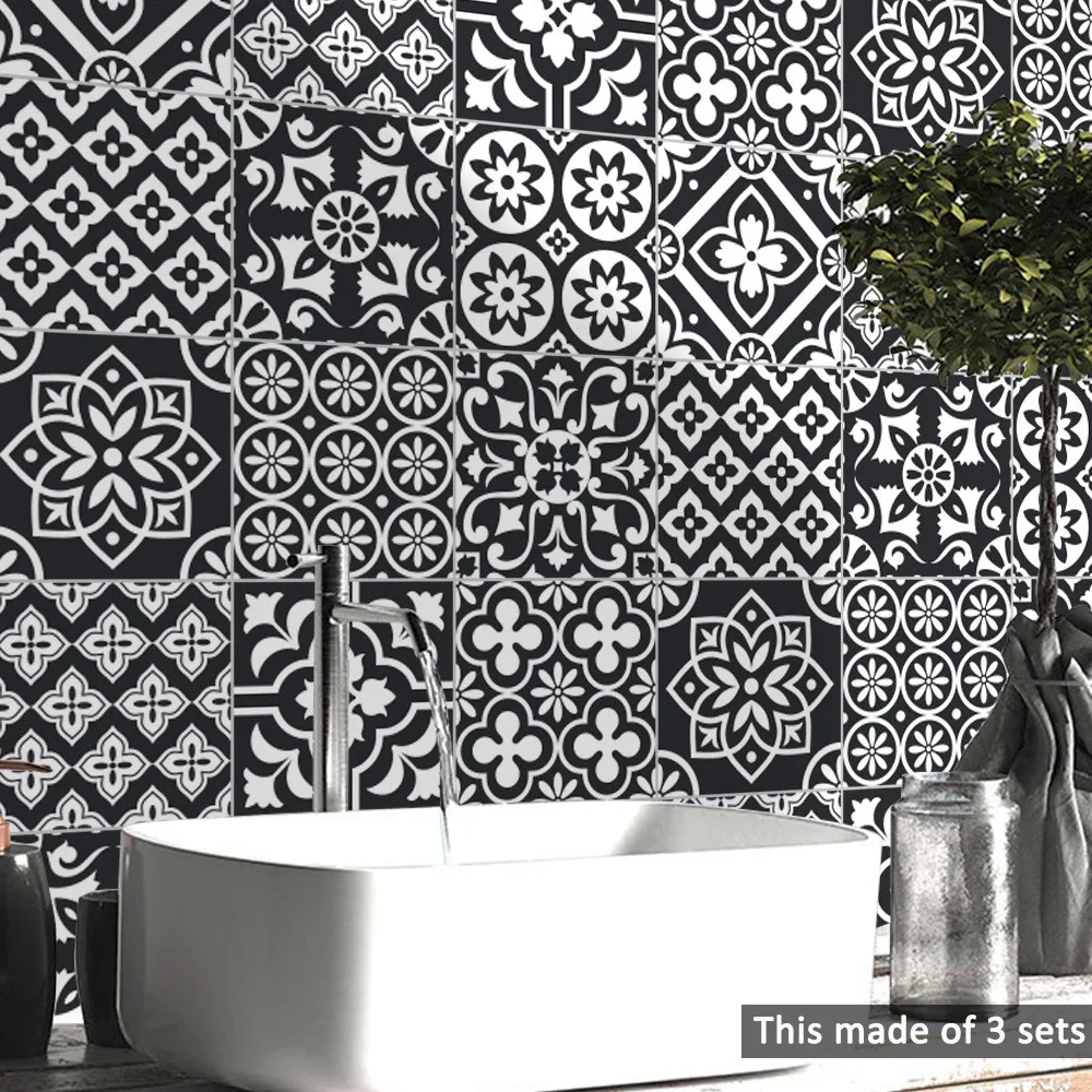 Самоклеящиеся настенные наклейки черного и белого цвета на стену 15 см/20 см