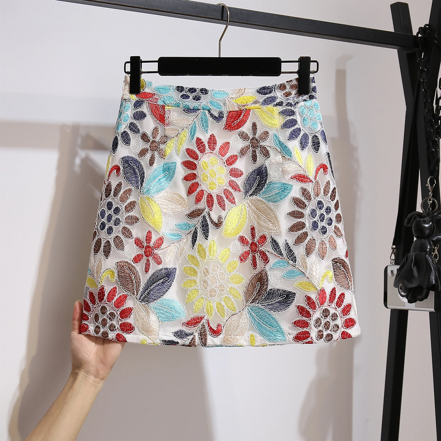 

Sweet little fresh lace cut out skirt for women summer 2020