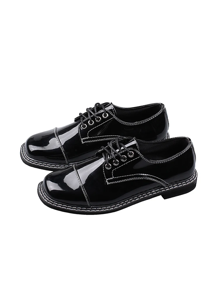 Женская кожаная обувь новинка 2019 Осенняя Квадратные Туфли на шнуровке в стиле