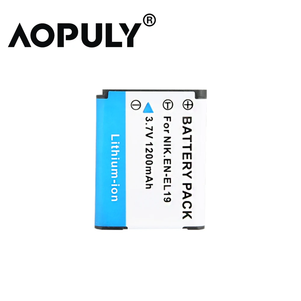 Aopuly EN-EL19 Батарея Зарядное устройство для цифровой камеры Nikon Coolpix S32 S33 S3500 S4100 S4150