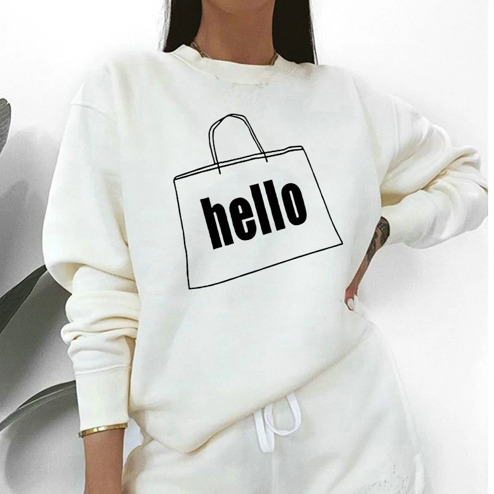 

Толстовка с принтом Hello, длинные женские толстовки для покупок, бесплатная доставка, модная хипстерская одежда в европейском и американском...