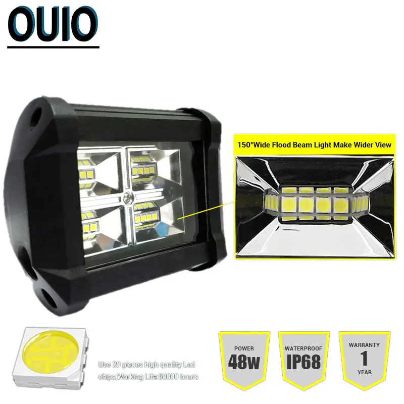 4 дюймовый светодиодный бар 48 Вт Светодиодный светильник для автомобиля Трактор