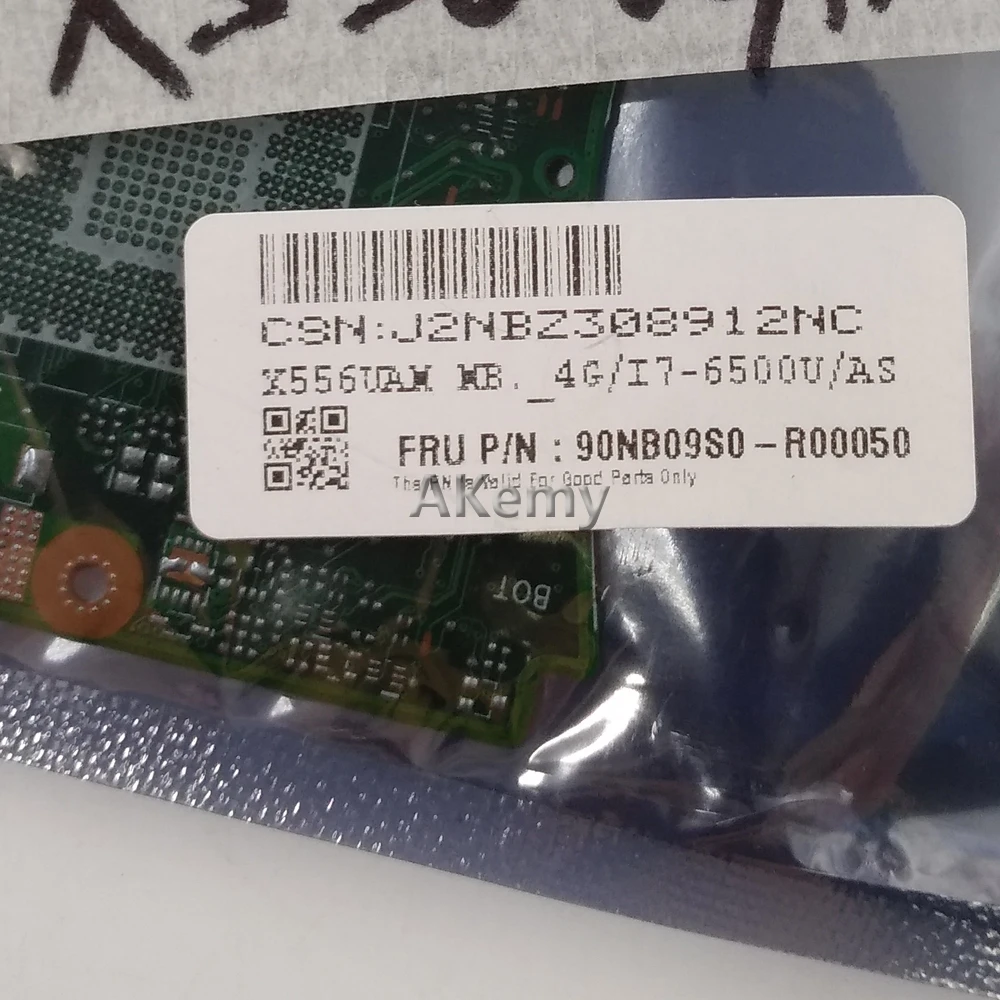 

X556UA/X556UJ I3-6100CPU With 4GB DDR3L memory mainboard For Asus X556UA X556UJ X556U X556UB laptop motherboard Tested Working