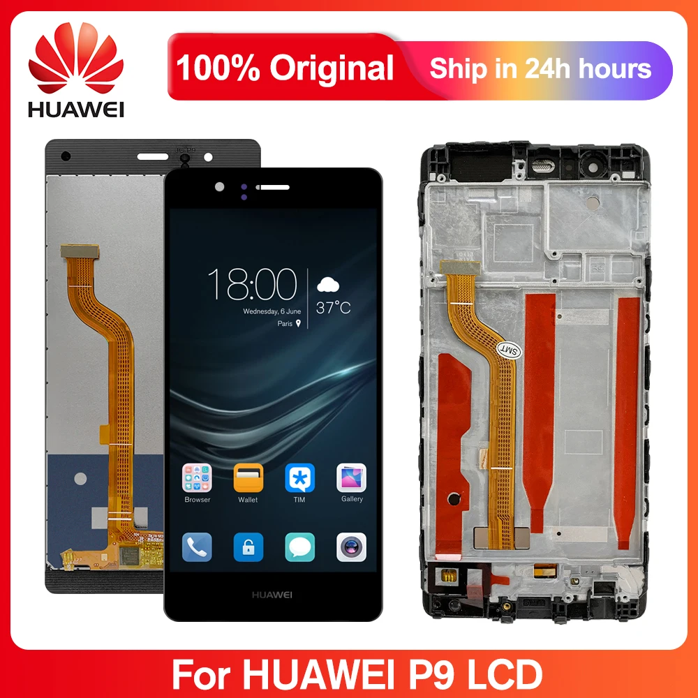 Оригинальный ЖК дисплей 5 2 дюйма для Huawei P9 сенсорный экран дигитайзер с рамкой