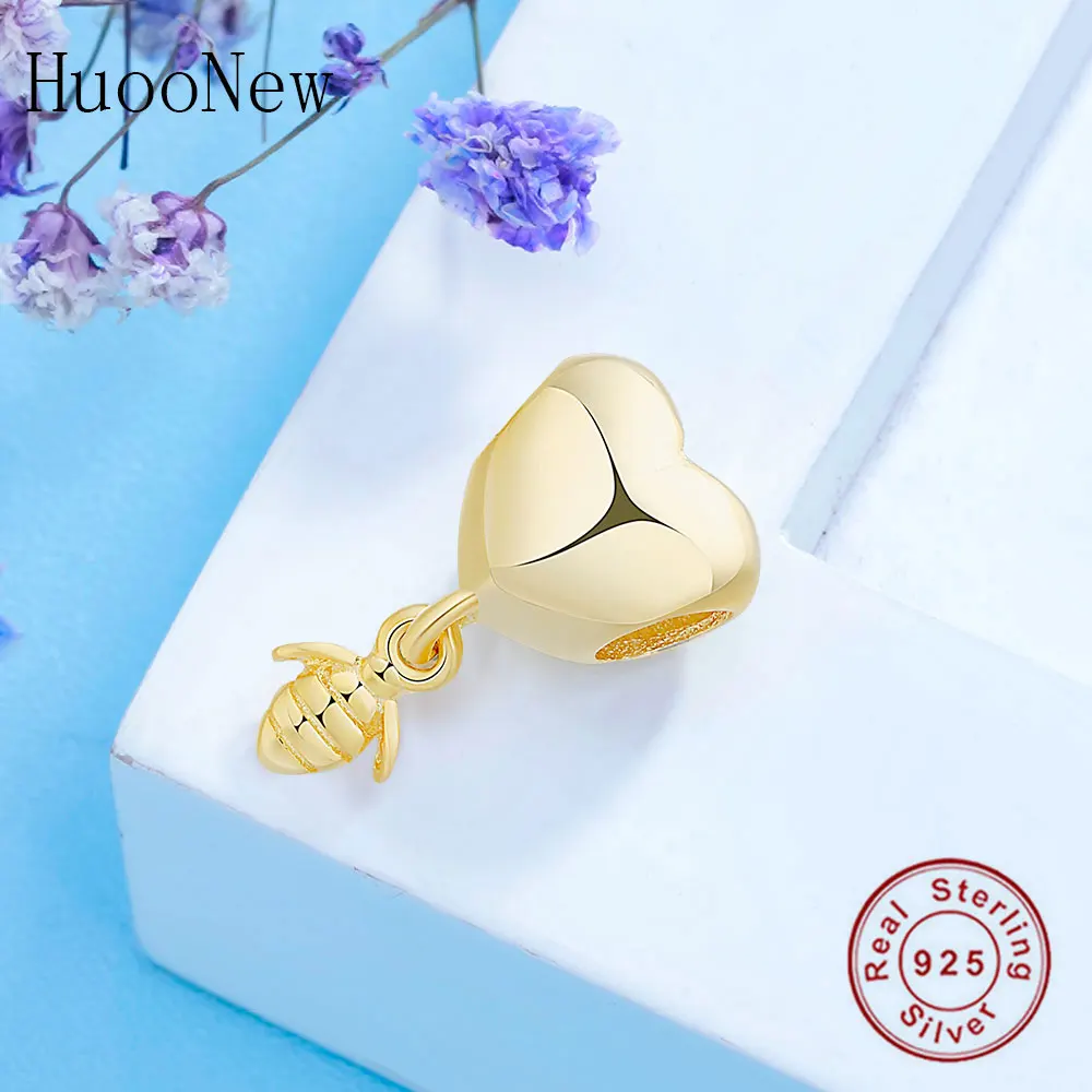 Подходящий оригинальный Шарм браслет Золотая маленькая пчелка Оригинальное