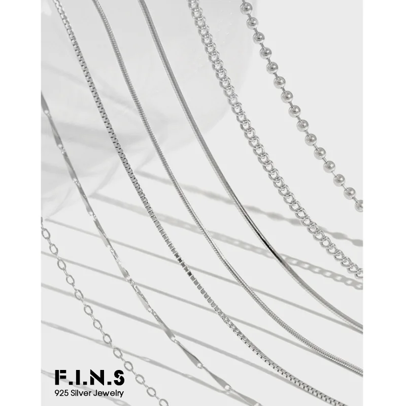 F.I.N.S 8 видов стилей 925 пробы Серебряное ожерелье семена дыни Цепочка Из Бисера 45 см