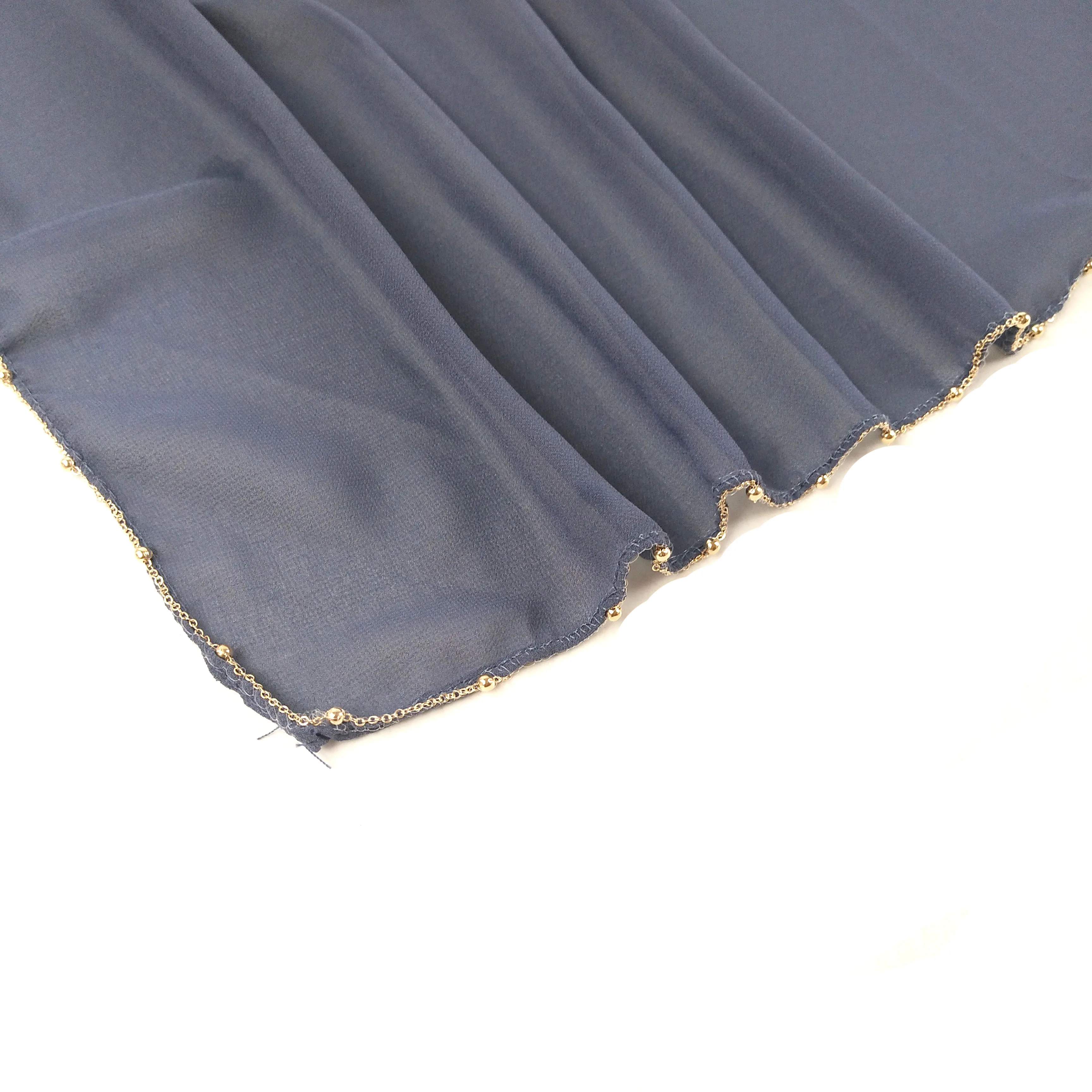 

D11 10pcs High quality gold chain 115*115cm bubble chiffon hijab shawl scarf wrap headband