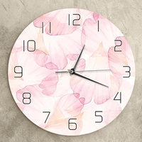 pink flower petal wall clock floral flower wall art clock modern design girl nursery boho chic pastel art bedroom decorative