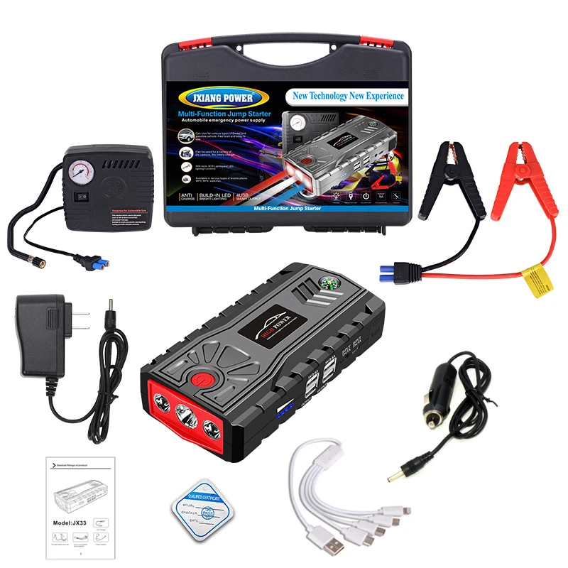 12v 800a car jump starter portable emergency charger battery 28000mah power bank for mobile phone car booster starting device free global shipping