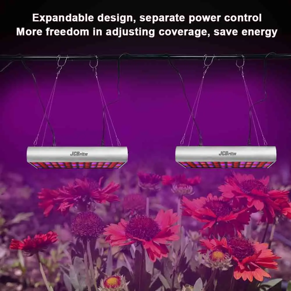 

JCBritw 300W LED Grow Light Full Spectrum Veg Bloom Switch with Daisy Chain for Greenhouse Hydroponic Indoor Plants Veg Bloom