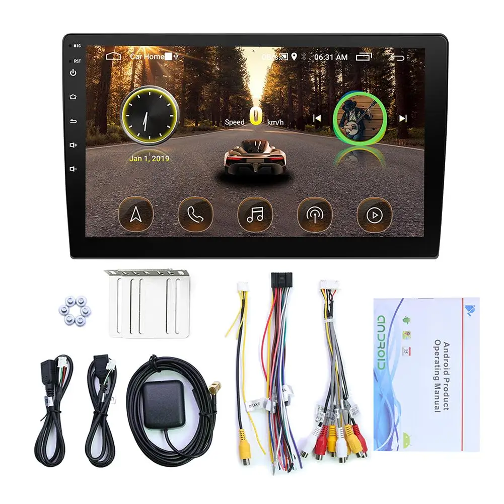 Автомагнитола 9/10. 1 дюймов Android 8,1 16G памяти HD сенсорный экран Bluetooth gps навигация wifi доступ в Интернет радио