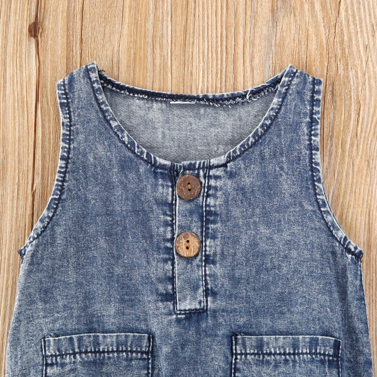 

Denim Sleeveless Romper Newborn Infant Baby Boys Blue Summer Jumpsuits Outfits 0-12M