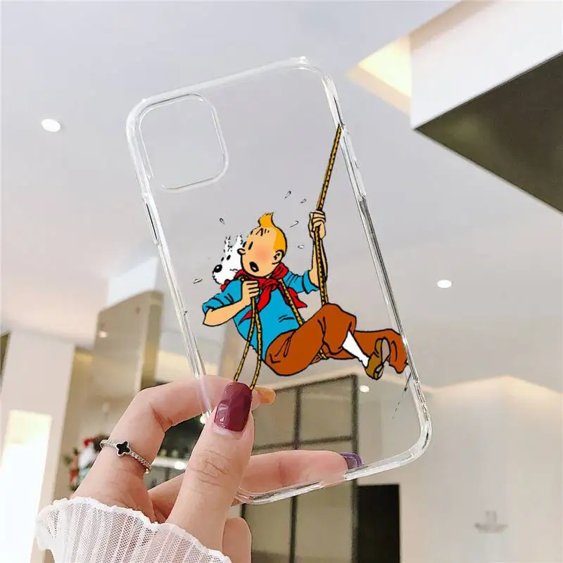 

The Adventures of Tintin Phone Case Transparent Clear for iPhone 11 12 mini pro XS MAX 8 7 6 6S Plus X 5S SE XR 2020