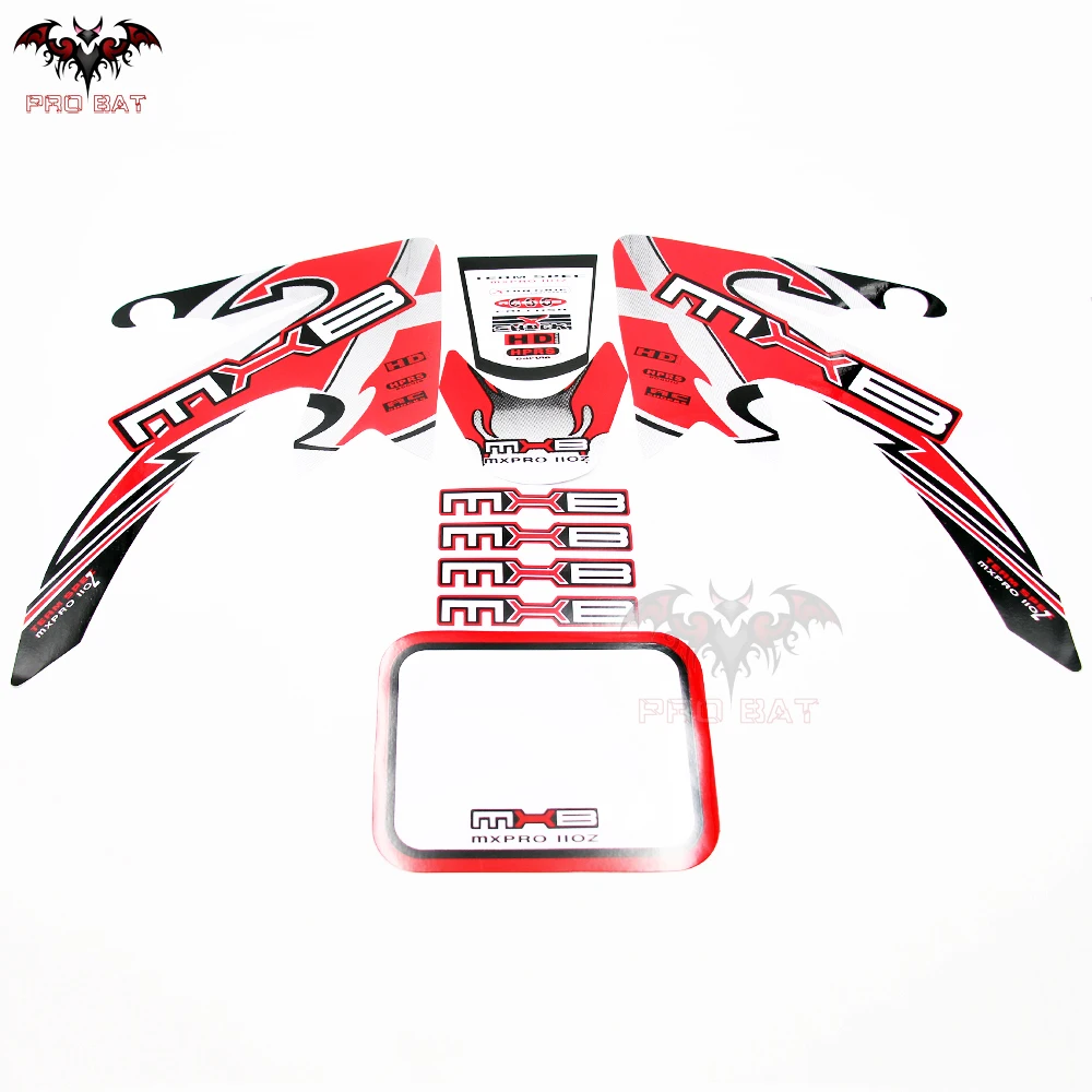 Новые красные пластиковые наклейки MXB для мотоцикла CRF50 BAJA|bike sticker|sticker gelbike conversion |