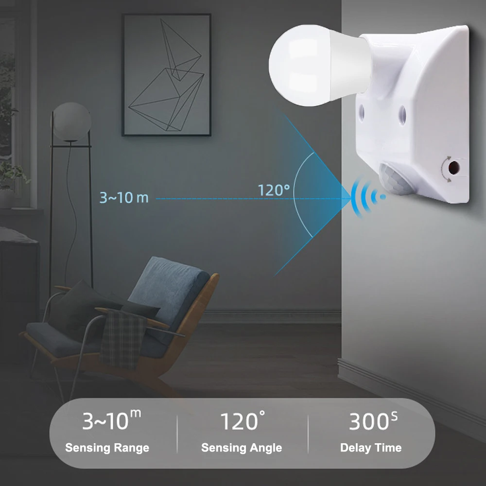 AC110-220V инфракрасный датчик движения из PIR E27 лампы держатель режимов