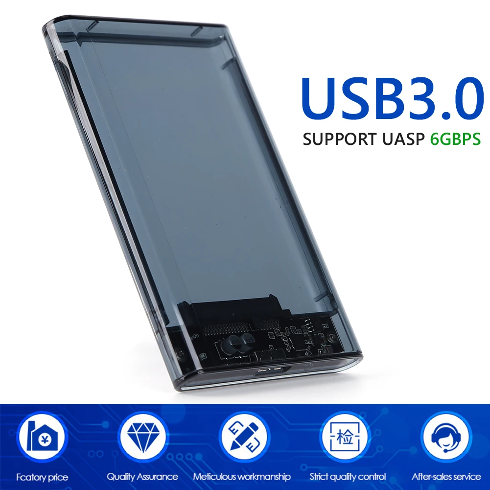 

Чехол для внешнего жесткого диска G06, usb 2,0/2,5, дюйма, с последовательным портом SATA, SSD, 6 ТБ, прозрачный