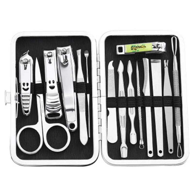 Черный 15 шт. маникюрный набор профессиональные кусачки для маникюра Набор