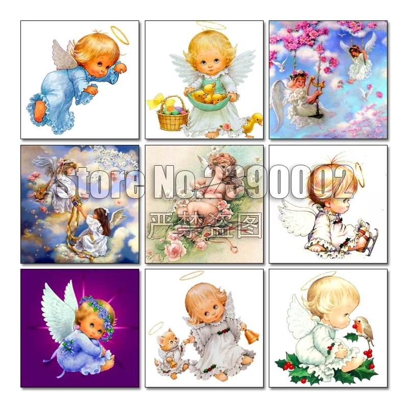 

Full Diamond Embroidery 5D DIY Diamond Painting Angel Baby Love Cross Stitch Rhinestone Mosaic Painting Cartoon Baby Child Gift