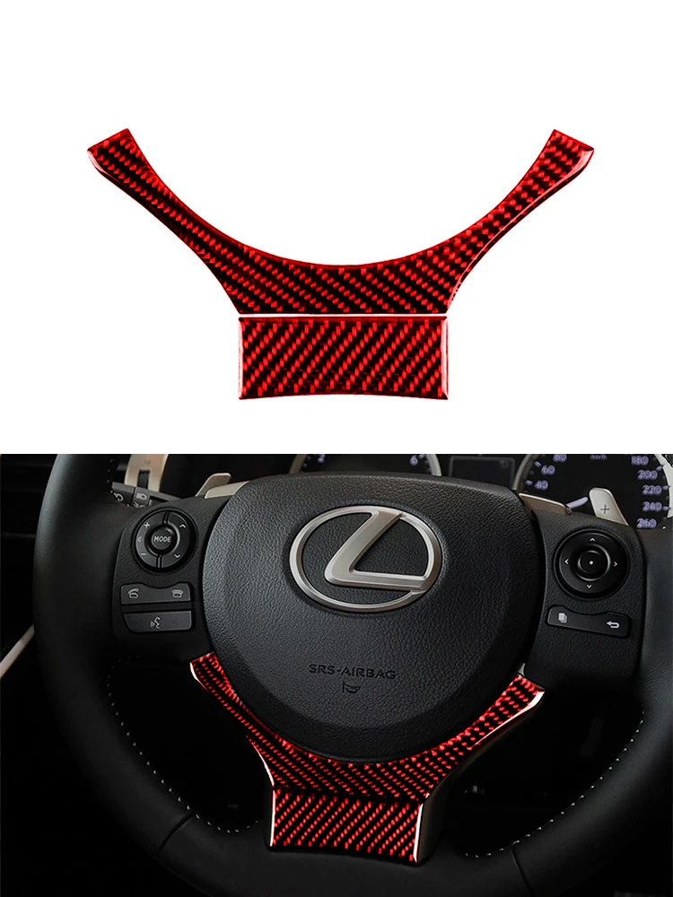 

1PCS Car Accessories Interior Stickers Decorative For LEXUS IS250 IS300 IS350 2014-2018 Carbon Fiber Steering Wheel Cover Trim